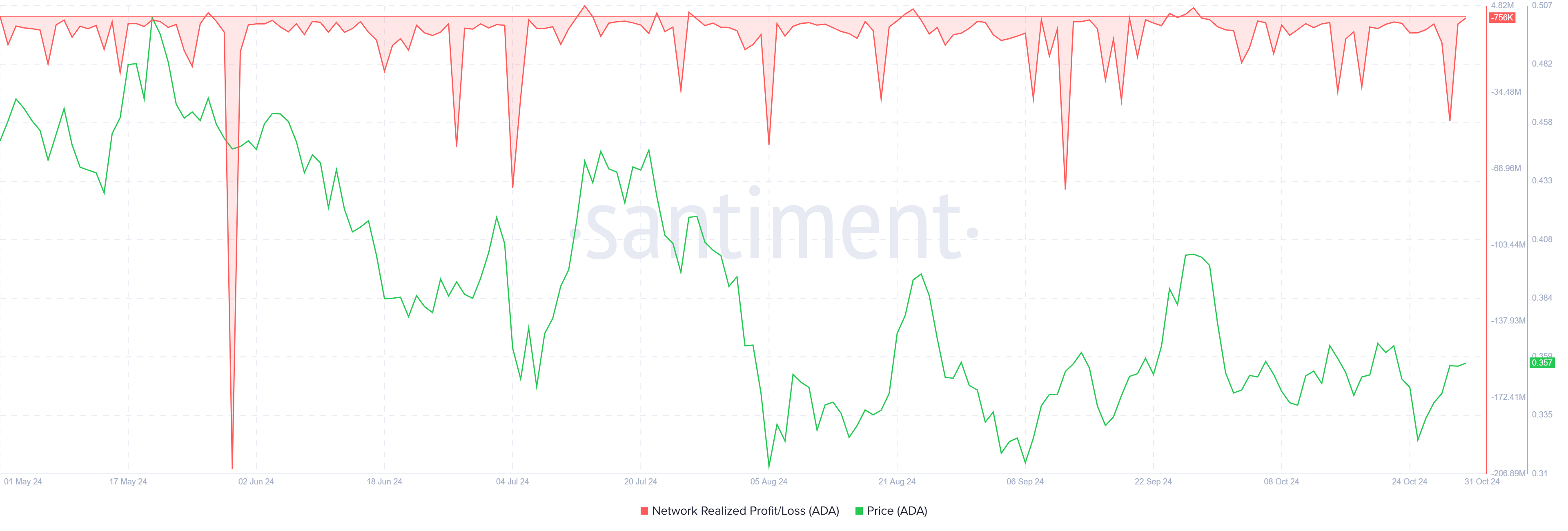 Cardano Realized Losses.