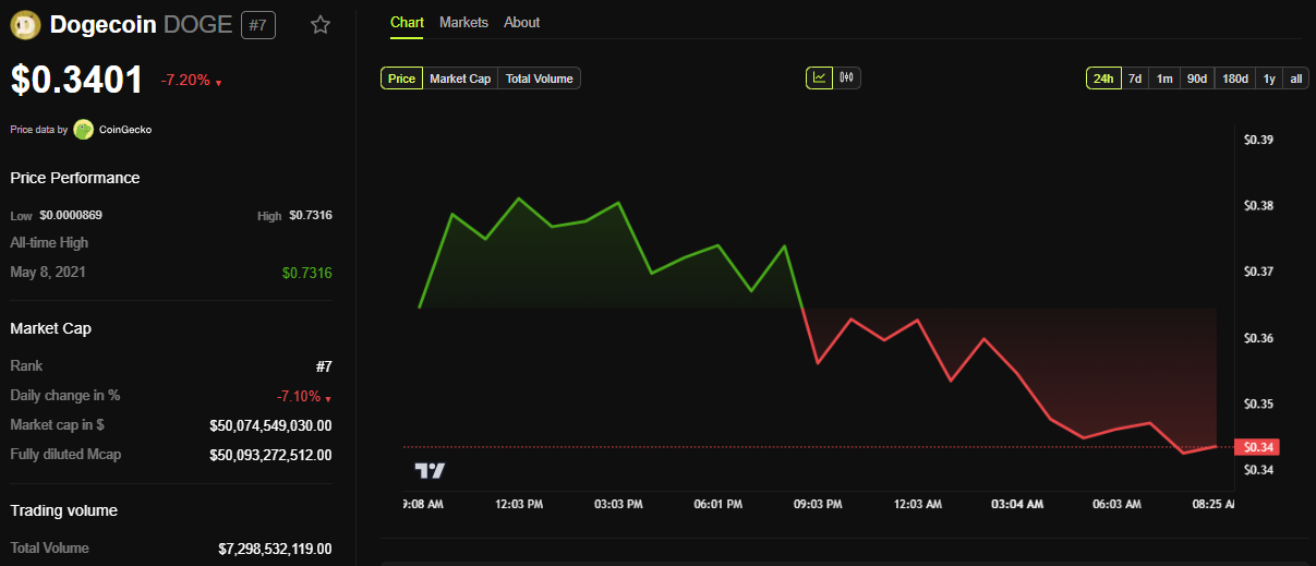 DOGE Price Performance