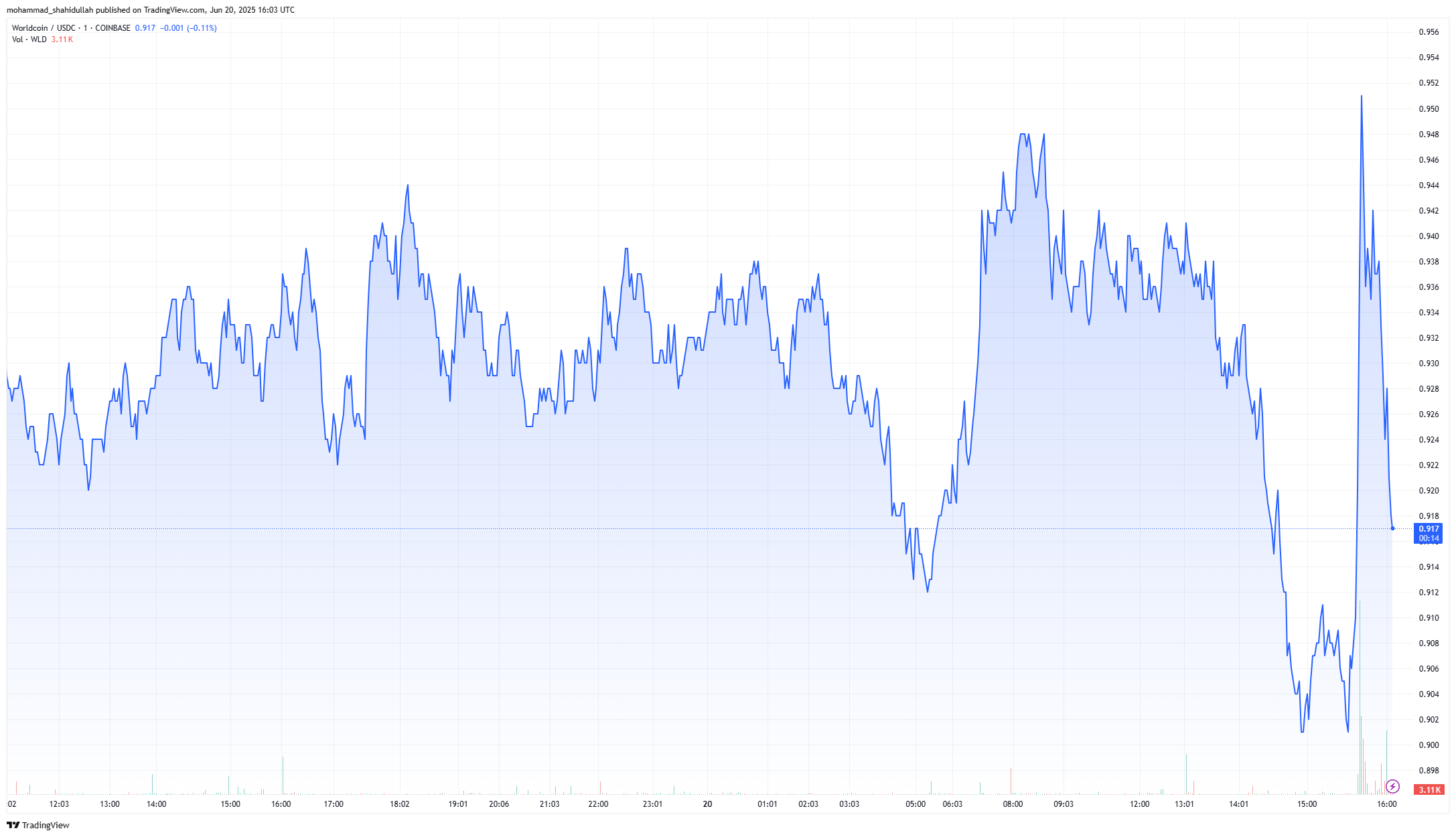 worldcoin price chart